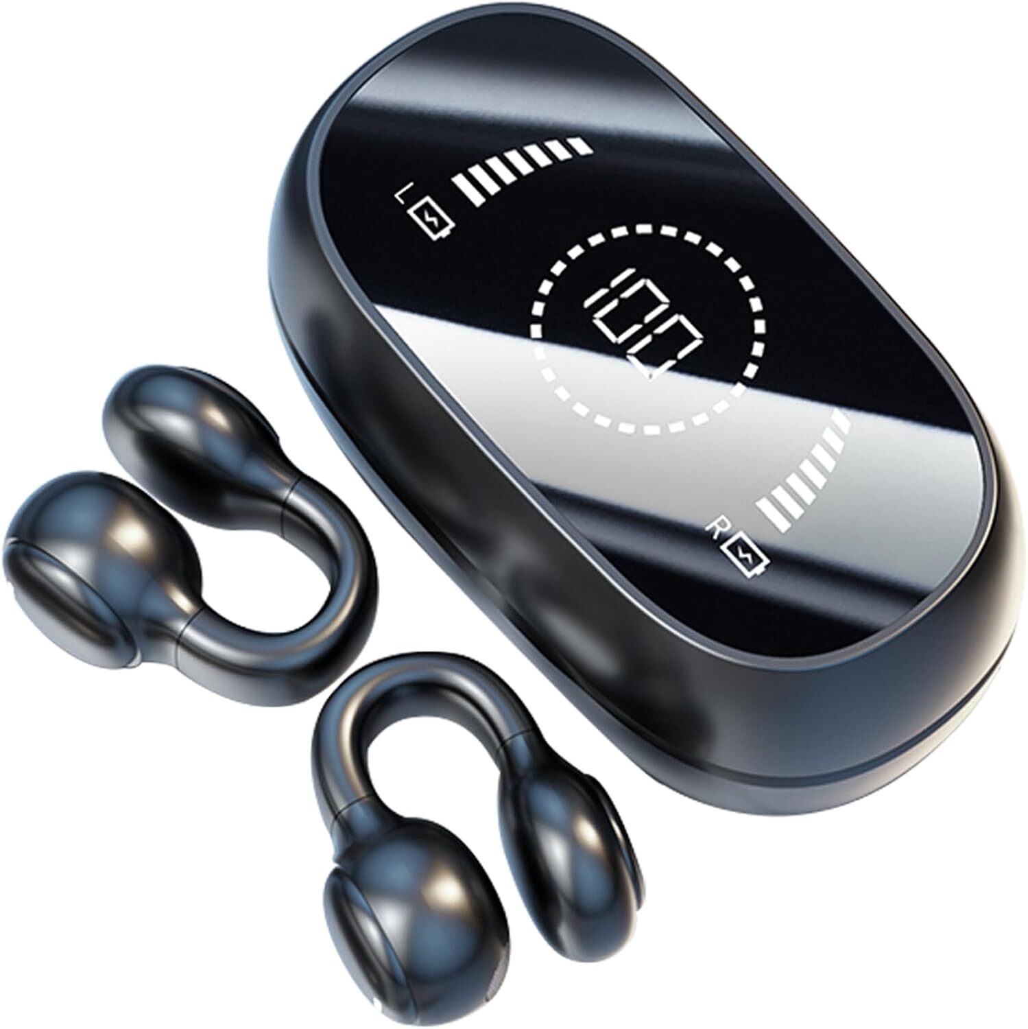 Xmenha Bequem und leicht zu tragen Knochenschall Sportkopfhörer Luft- Knochenleitungskopfhörer drahtlose schnurlose Ohrclip Headsets Clip on Knochenkopfhörer