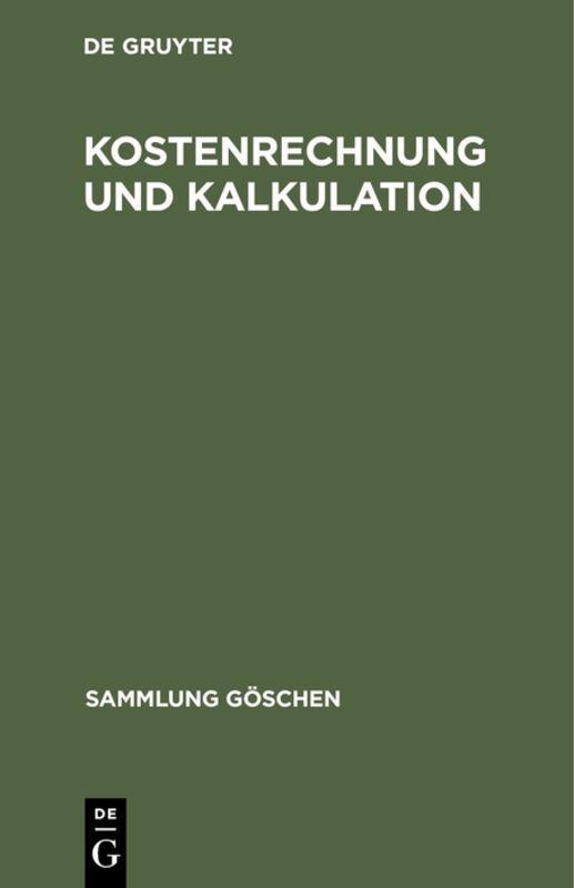 Sonstige Verlage Kostenrechnung und Kalkulation