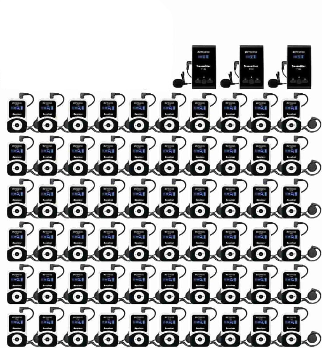 Retekess T130-T131 Wireless Tourguide System, Drahtloses Erklärungssystem, 99 Kanäle, 60 Meter, für Schulbesuche, Firmenschulungen, Reisebüros