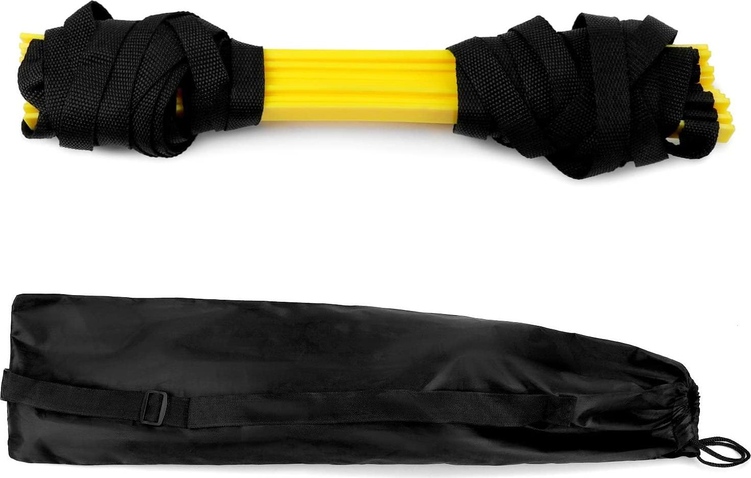 snq Koordinationsleiter mit Tragetasche - 6M 12 Sprossen Trainingsleiter - Fussball Trainingszubehör YT-READ-02086