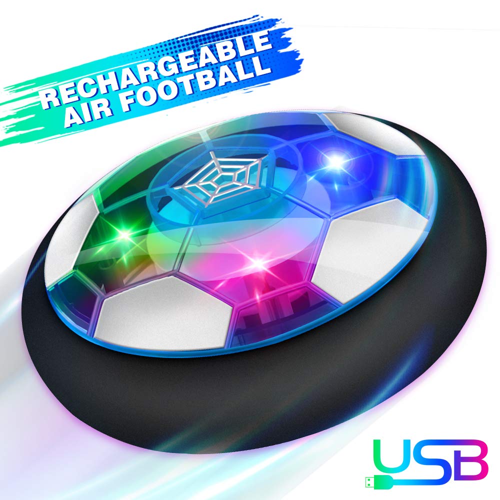 Air Soccer Fussball LED Fußball Spielzeug Indoor Spiel Power Luft Luftkissen 