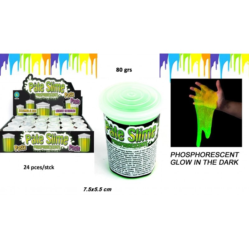 Schleim Neon grün ca 80g in Dose Leuchtet im Dunklen Glow Slime Leuchtschleim 