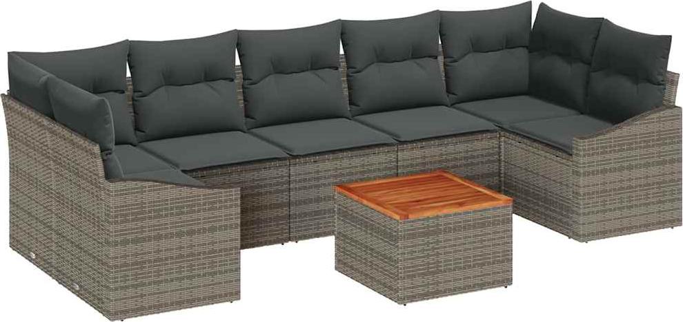 vidaXL Garten-Sofa-Set 8 pcs Grau