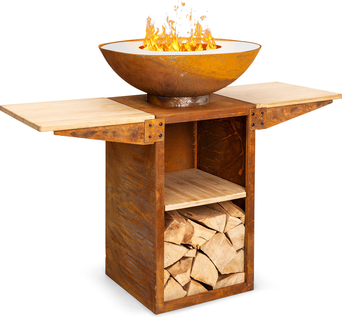 Blumfeldt Feuerschale, Tragbare Feuerschalen für den Garten, Outdoor Feuerstelle, Feuerschalen mit Grillrost, Feuerschale Groß, Gartenfeuerschale für Balkon & Terrasse, 122 x 91 x 60 cm 173