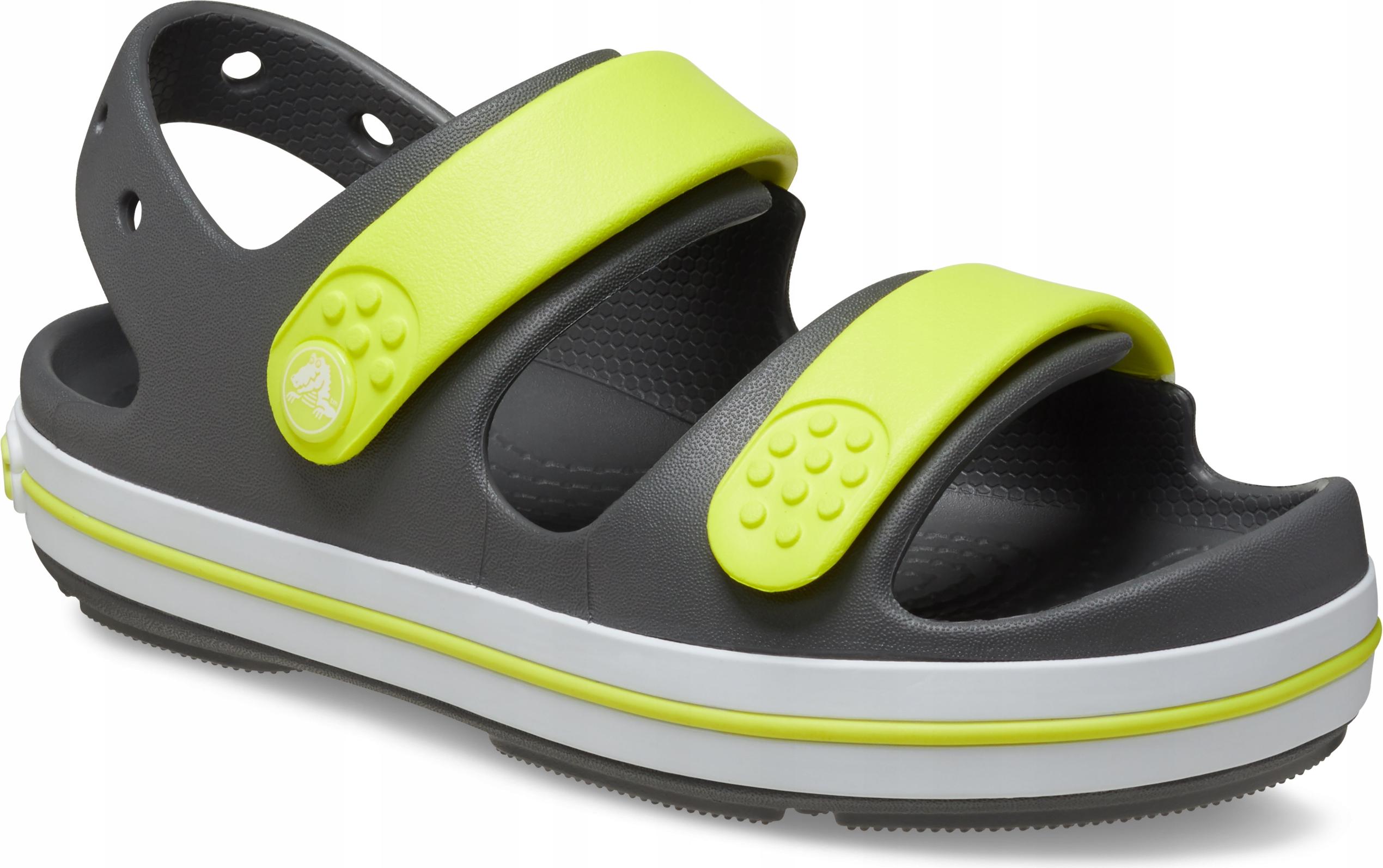 Crocs Crocband Cruiser Sandal Kids 209423 |J3/5/Eu 34-35| Slate Grey/Acidity 209423-1NJ Gris-Ardoise/Acidité