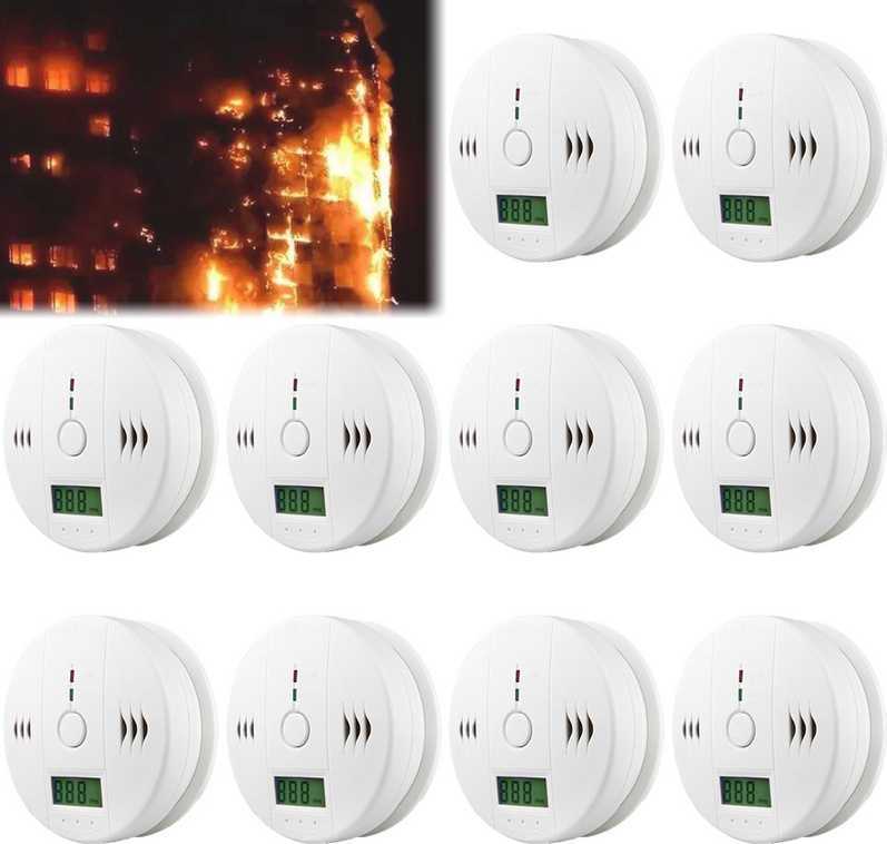Peviasot CO Melder 10 stück Feuermelder Kohlenmonoxid einfache installation Feuermelder CO Kohlenmonoxid CO Melder RL-HG17-10-DC