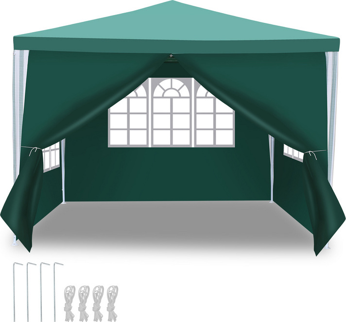 SWANEW Pavillon Hochzeitsempfängen Partyzelt PE Festzelt Einfache Montage 3x3m Grün RL-HG3834-1-UA