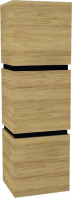 Hängeschrank mit 3 Türen Devo Viva 2.0 rechts BxHxT 40x127x35 cm natural hickory