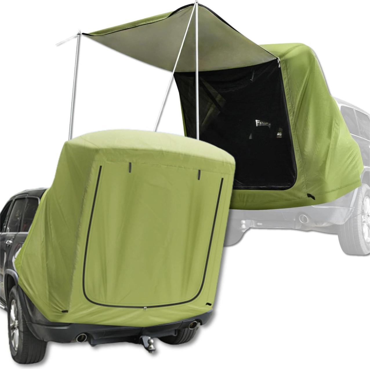 EDIBAZZAR | Wasserdichtes Kofferraumzelt für 2 Personen, grün XCV_2