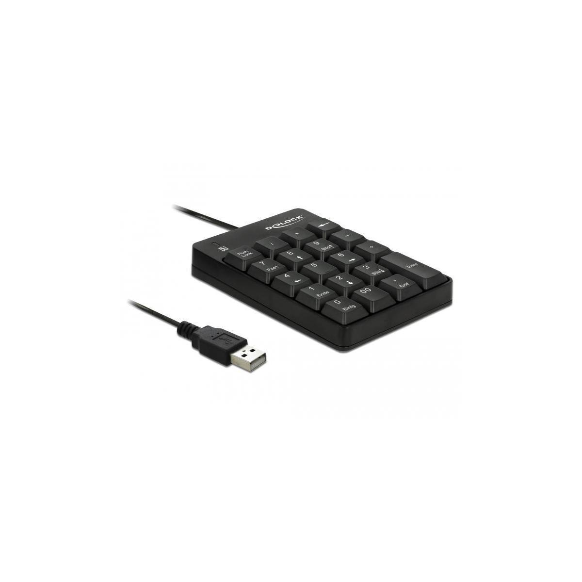 DELOCK Tastatur USB Nummernblock 19 Tasten 12481
