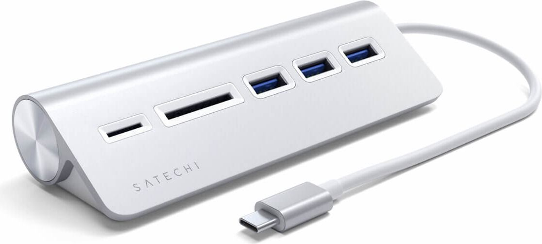 Satechi Type-C Aluminum USB Hub & Card Reader Silber USB-C