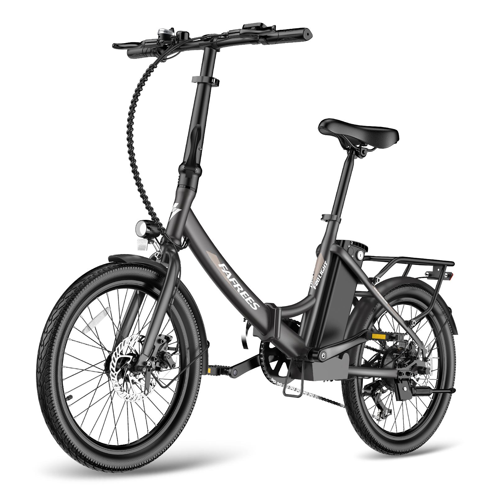 fafrees E-Bike 20 Zoll 603 Wh Pedelec 36 V 16,75 Ah 7-Gang Kettenschaltung, Schwarz