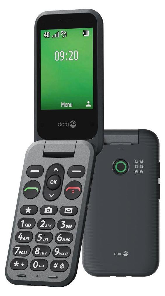 Doro Leva E20, Vyklápací, Single SIM, 7,11 cm (2.8"), 0,3 MP, 1150 mAh, Čierna