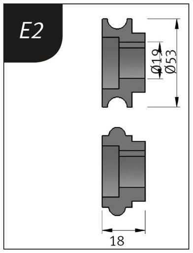 Metallkraft Biegerollensatz Typ E2, Ø 53 x 19 x 18 mm, 3880122
