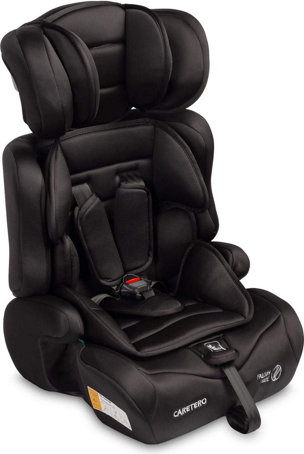 CARETERO - Autositz Kinder (76-150), 3in1-Autokindersitz Falcon, Schwarz