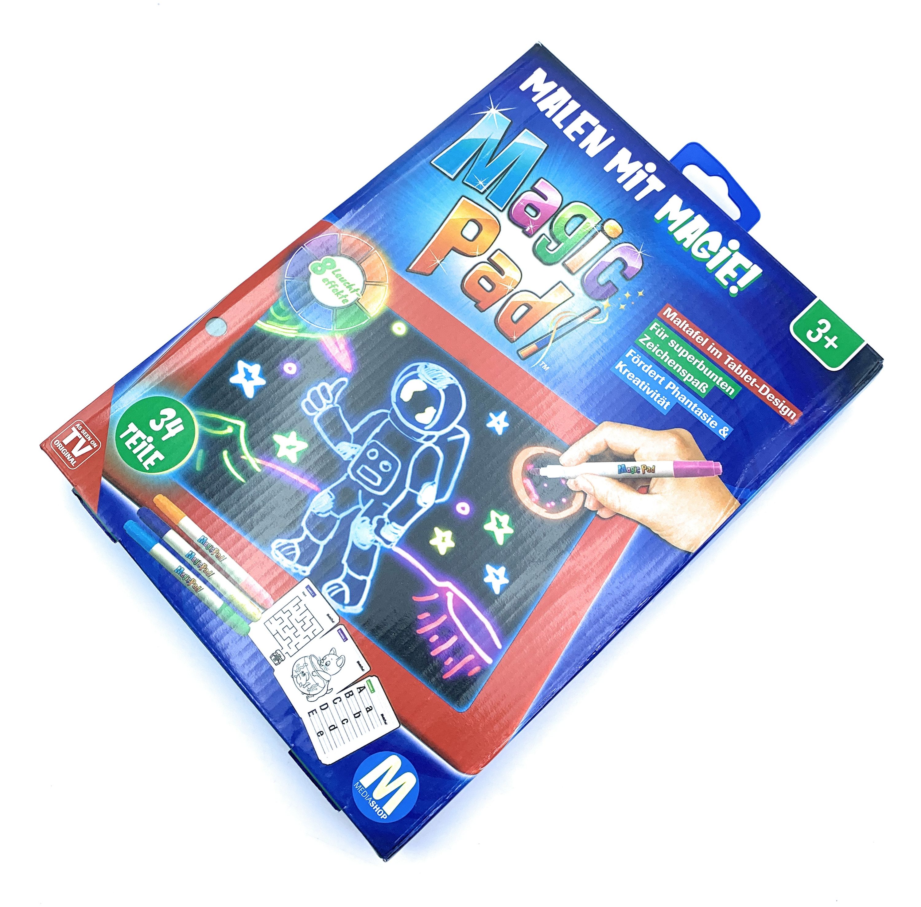 Magic Pad Zaubertafel mit 6 Neonfarben und 8 Leuchteffekten Kreative Kinder 