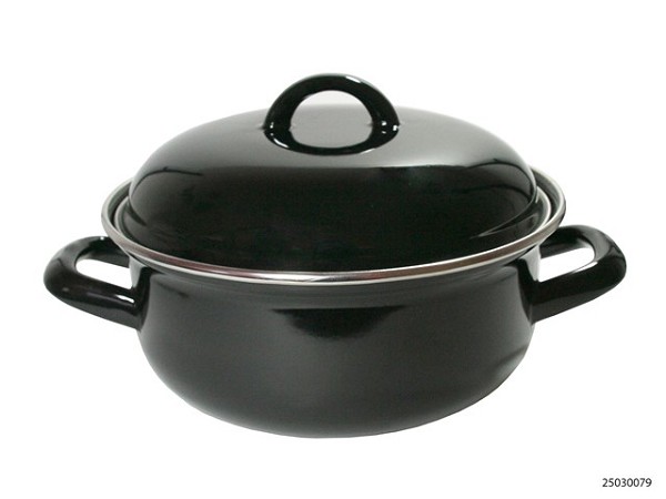 Cilgro Braadpan emailliert schwarz - klassische Schmortopf 24 cm für Schmorgerichte 25030079