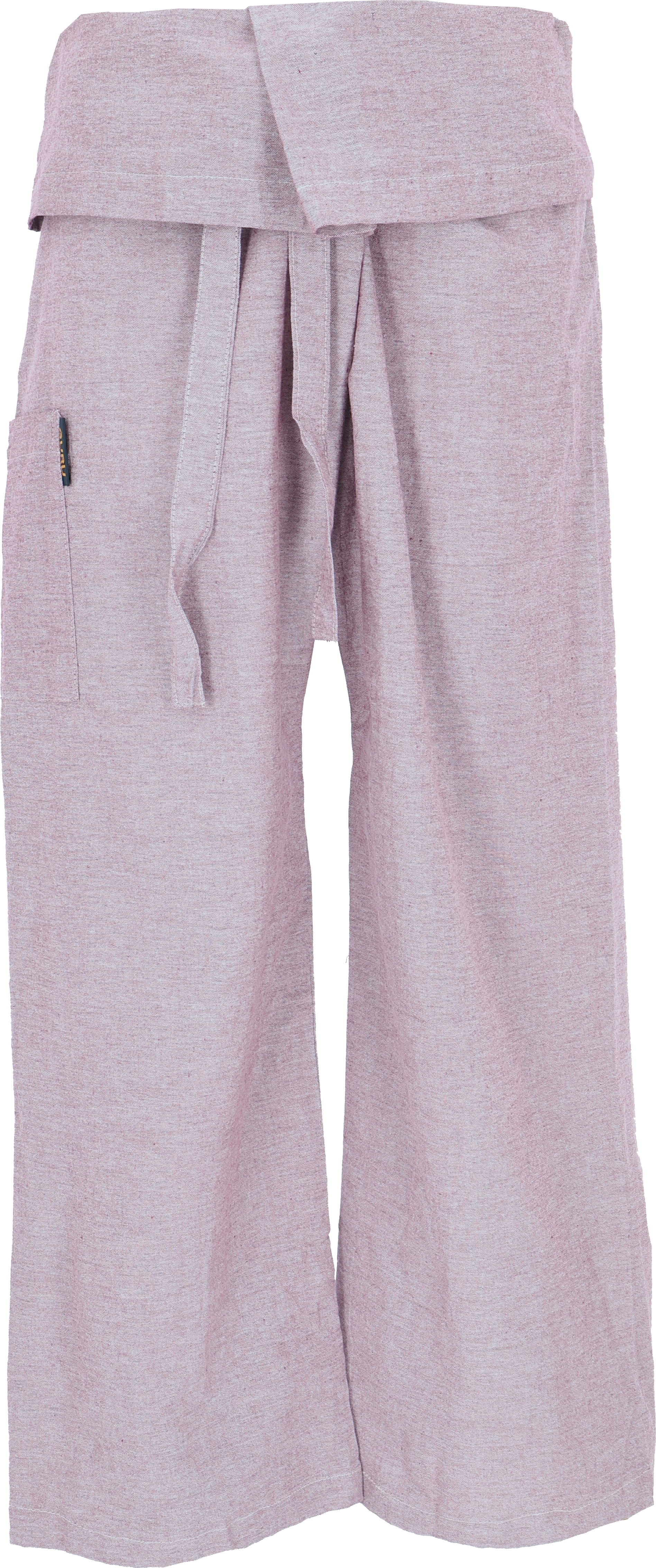 Guru-Shop Thai Fischerhose aus Fester Baumwolle, Wickelhose, Yogahose, Unigröße - Rosenholz, Uni, Pink, Hosen 55281