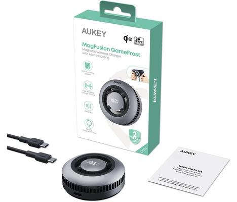 Aukey MagFusion GameFrost Qi2 Magnetic Wireless Charger Black