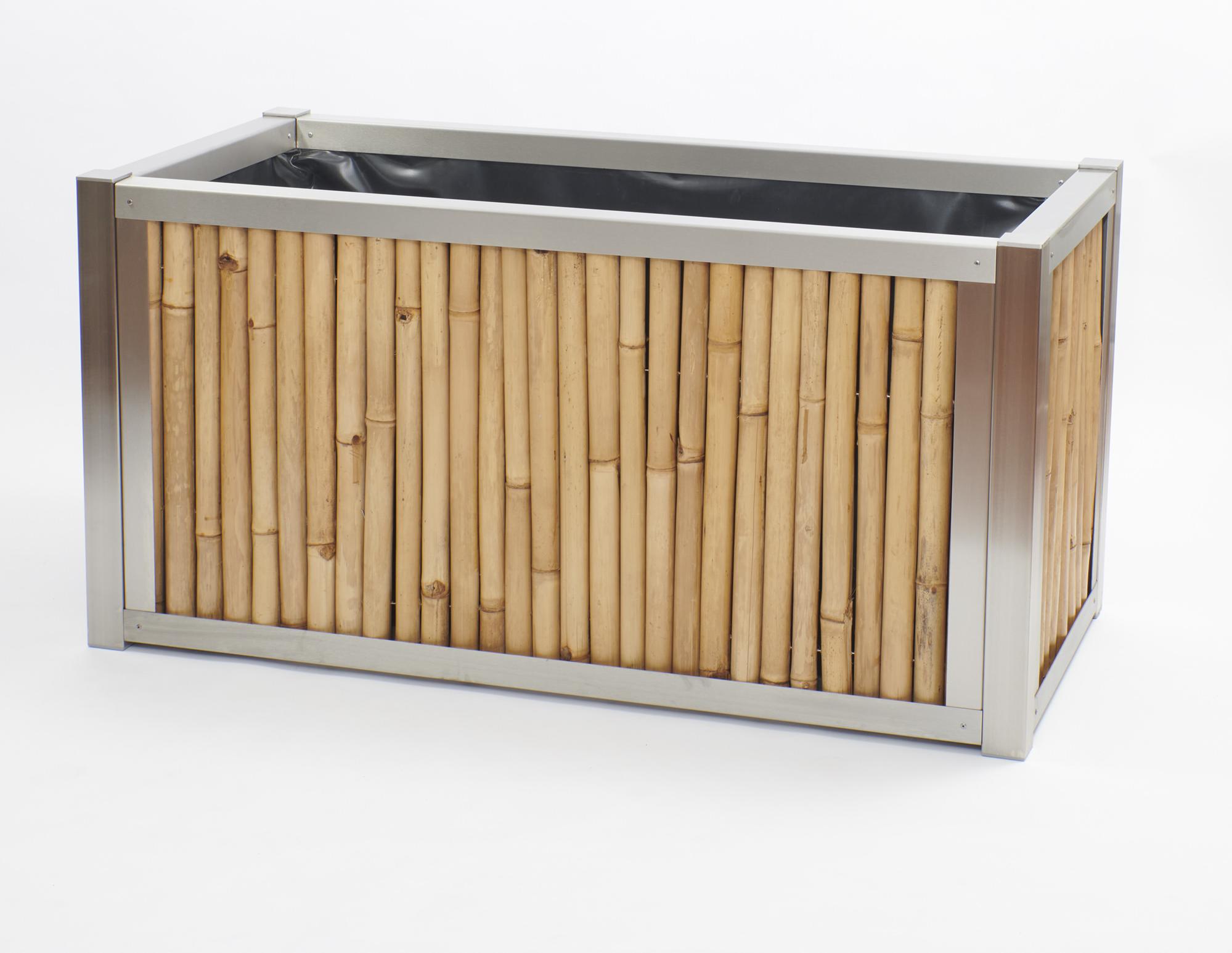 BambusBASIS Hochbeet - H: 57cm x B: 67cm x T: 44cm, V2A, Bambus hell