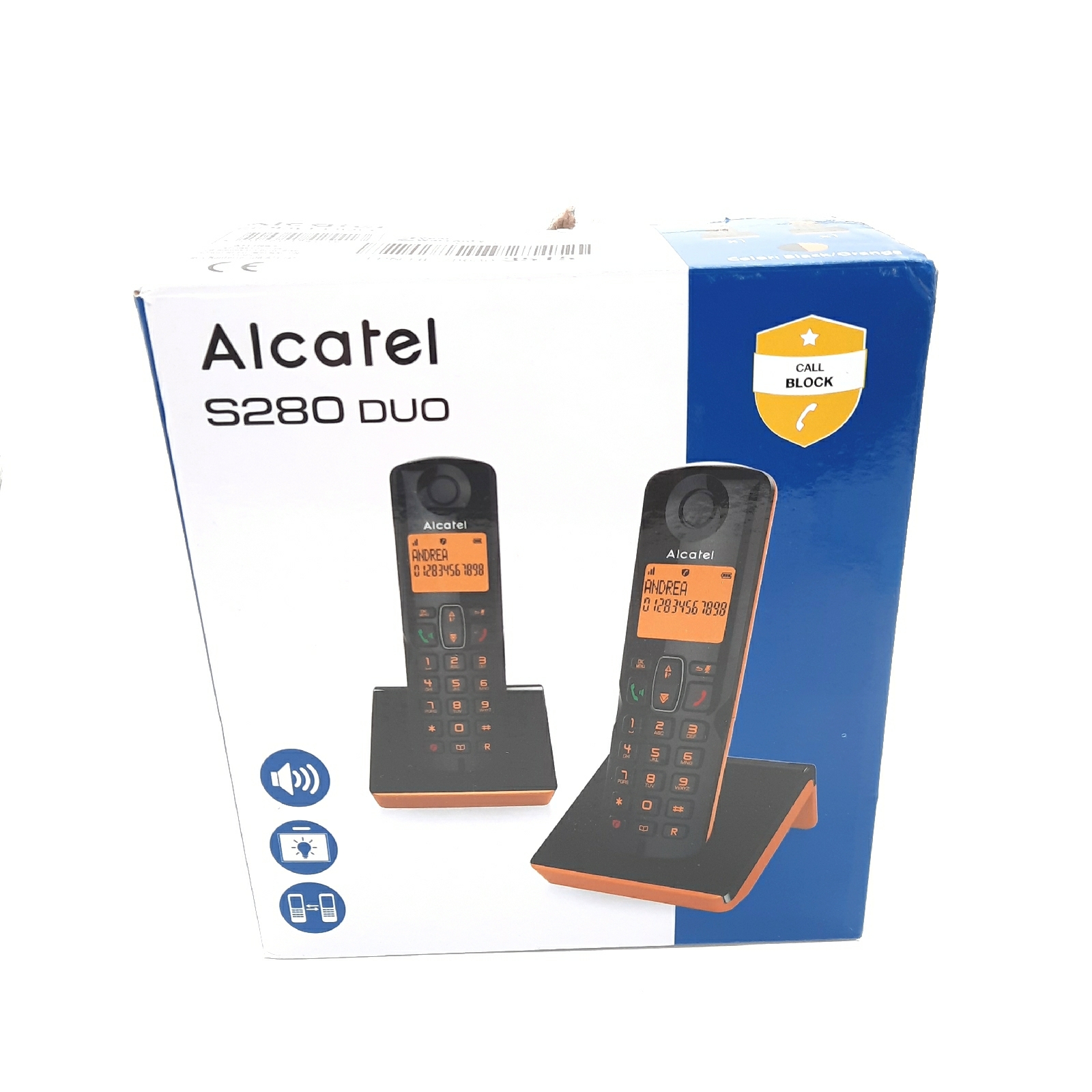 Alcatel S280 duo orange Telefon Freisprecheinrichtung Telefonbuch 50 Namen ATL1425413