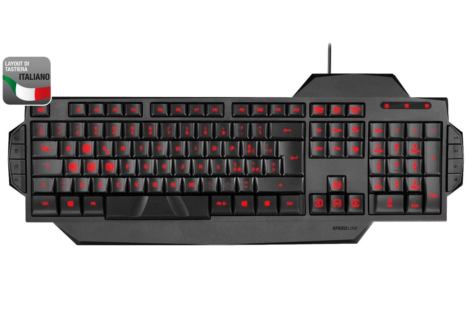 Speedlink RAPAX Gaming Tastatur Schwarz IT Layout SL-6480-BK-IT