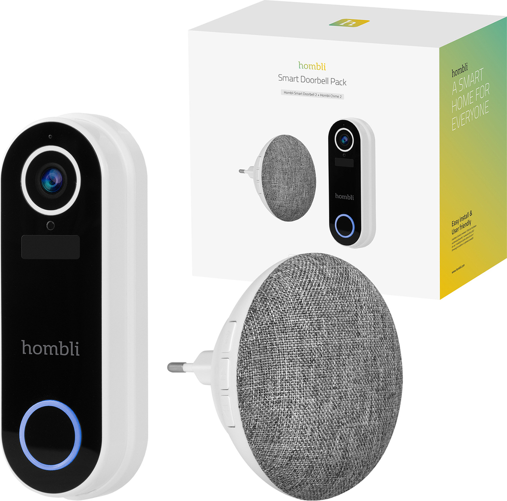 Hombli smarte Türklingel 2 (weiß) + Gong. HBDP-0109