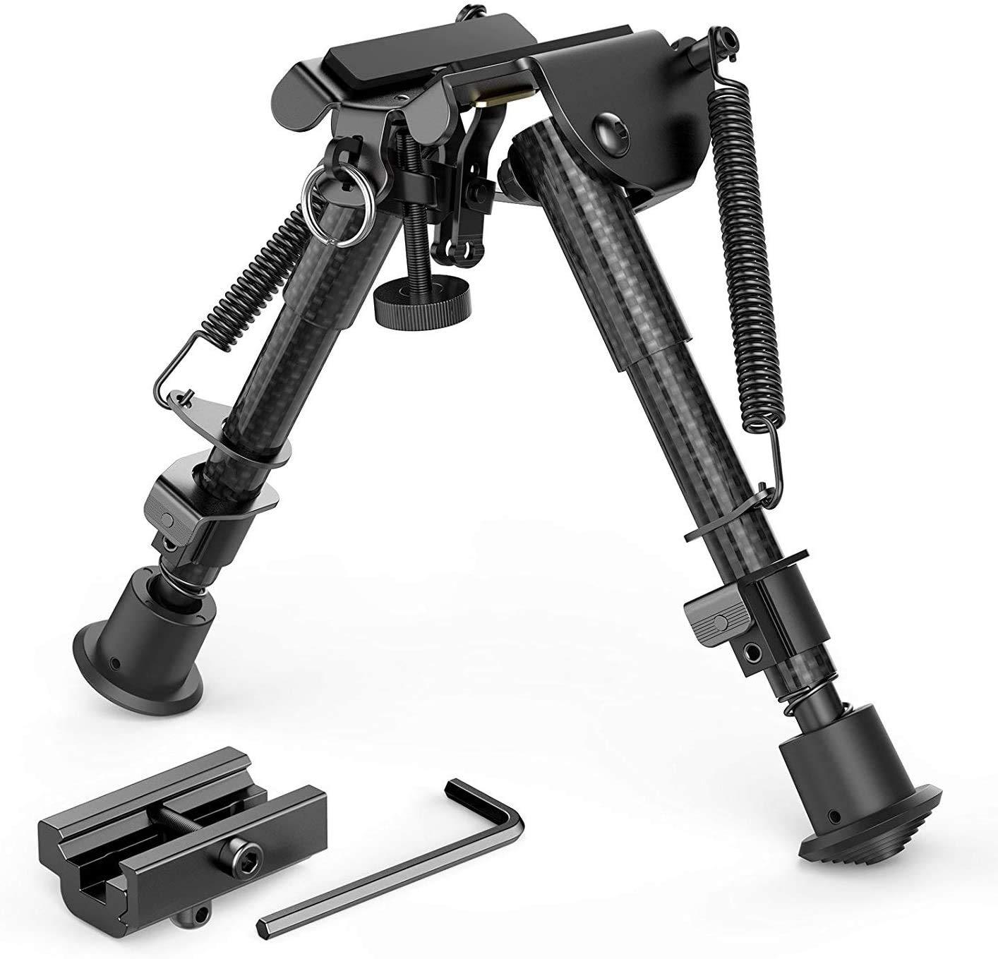 Feyachi Gewehr Zweibeine mit Kohlefaser-Drehgelenk, Schwenkbares Zweibein mit Sling-Halterung (6"- 9")
