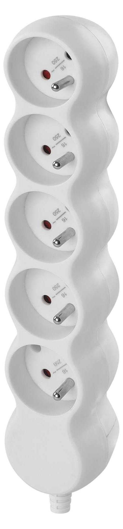 Emos Separate 5-fach Steckdose, weiß P0500T