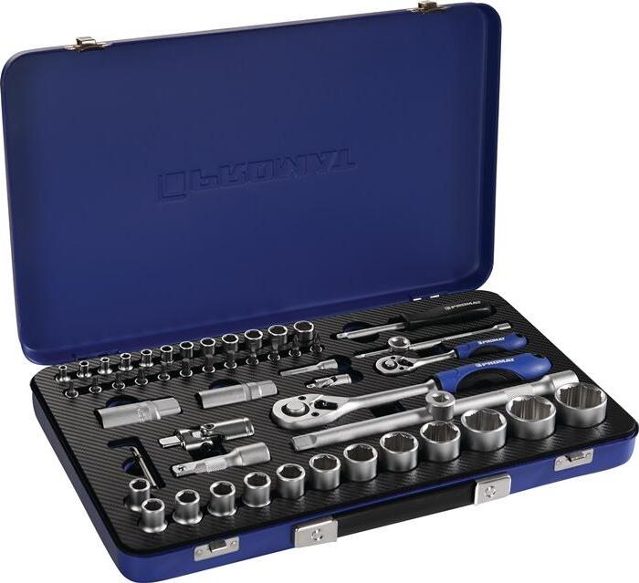PROMAT Steckschlssel-Satz 55-teilig 1/4 + 1/2 Schlsselweiten 4-32 mm Anzahl Zhne 72/72 6-Kant