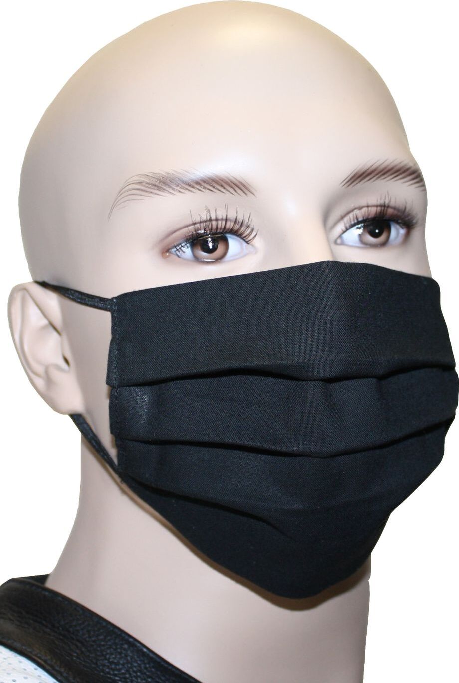 GermanWear 2-lagige Mund- und Nasenmaske Mundschutz aus Baumwolle, Farbe:Schwarz ATB-17915