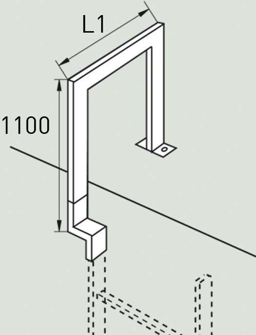 ZARGES Übersteigbügel 500 mm tief, Edelstahl 47227
