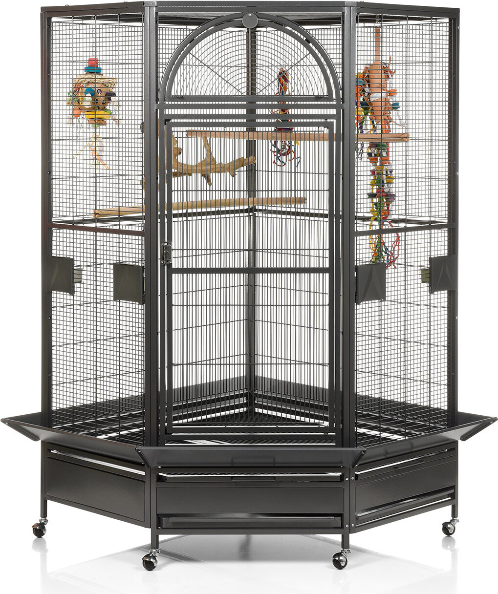 Montana Cages Montana Denver II dunkler Eck-Papageienkäfig für kleine Papageien K36300