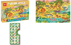 APLI-agipa agipa Beobachtungspuzzle Junior "Die Savanne", 60 Teile in einer Schachtel aus Karton, Maße der Schachtel: (L)280 x 19221