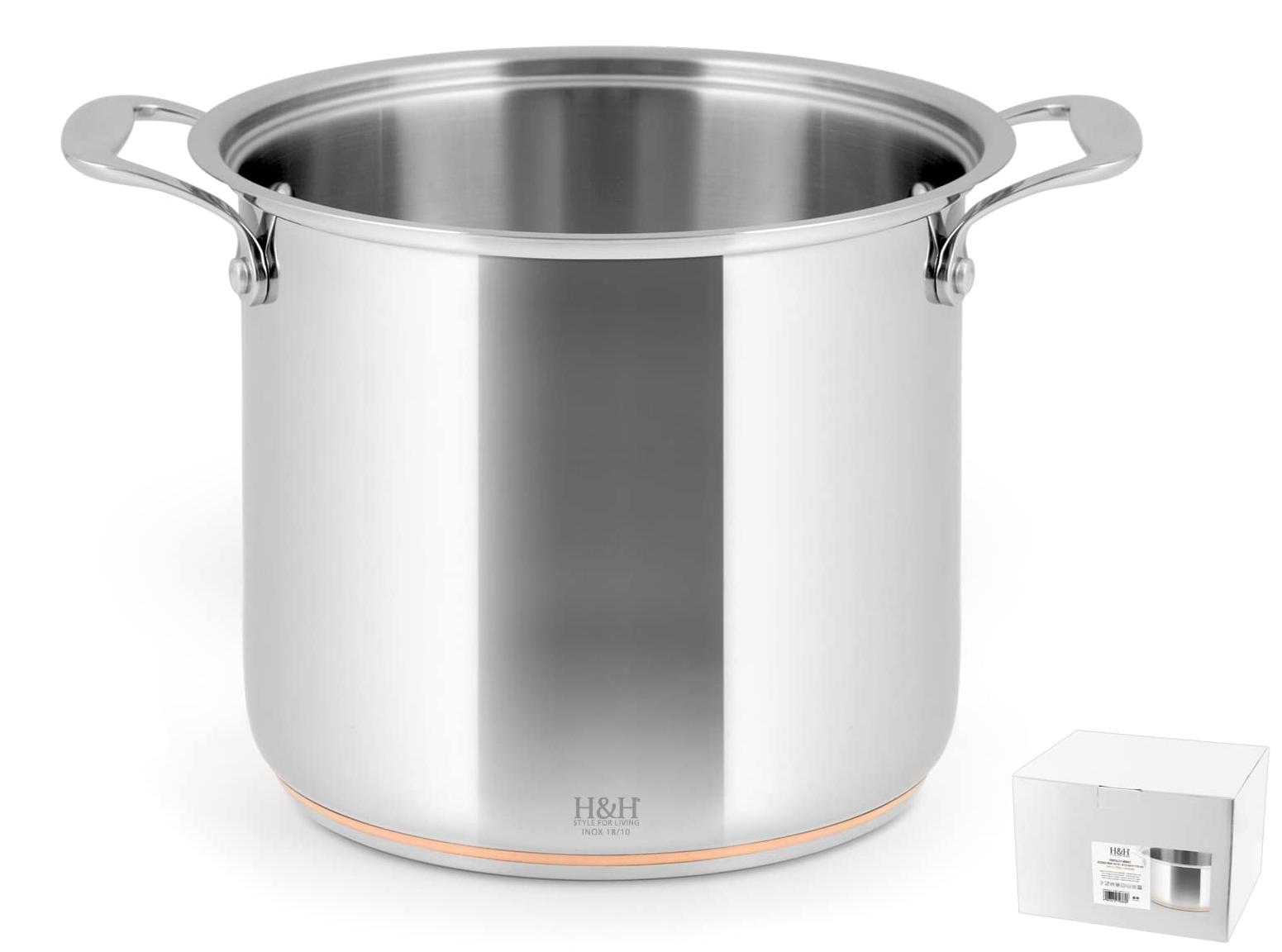 Pengo S.p.A. H&H 18/10 Edelstahl- und Kupfertopf, 22 cm 552123