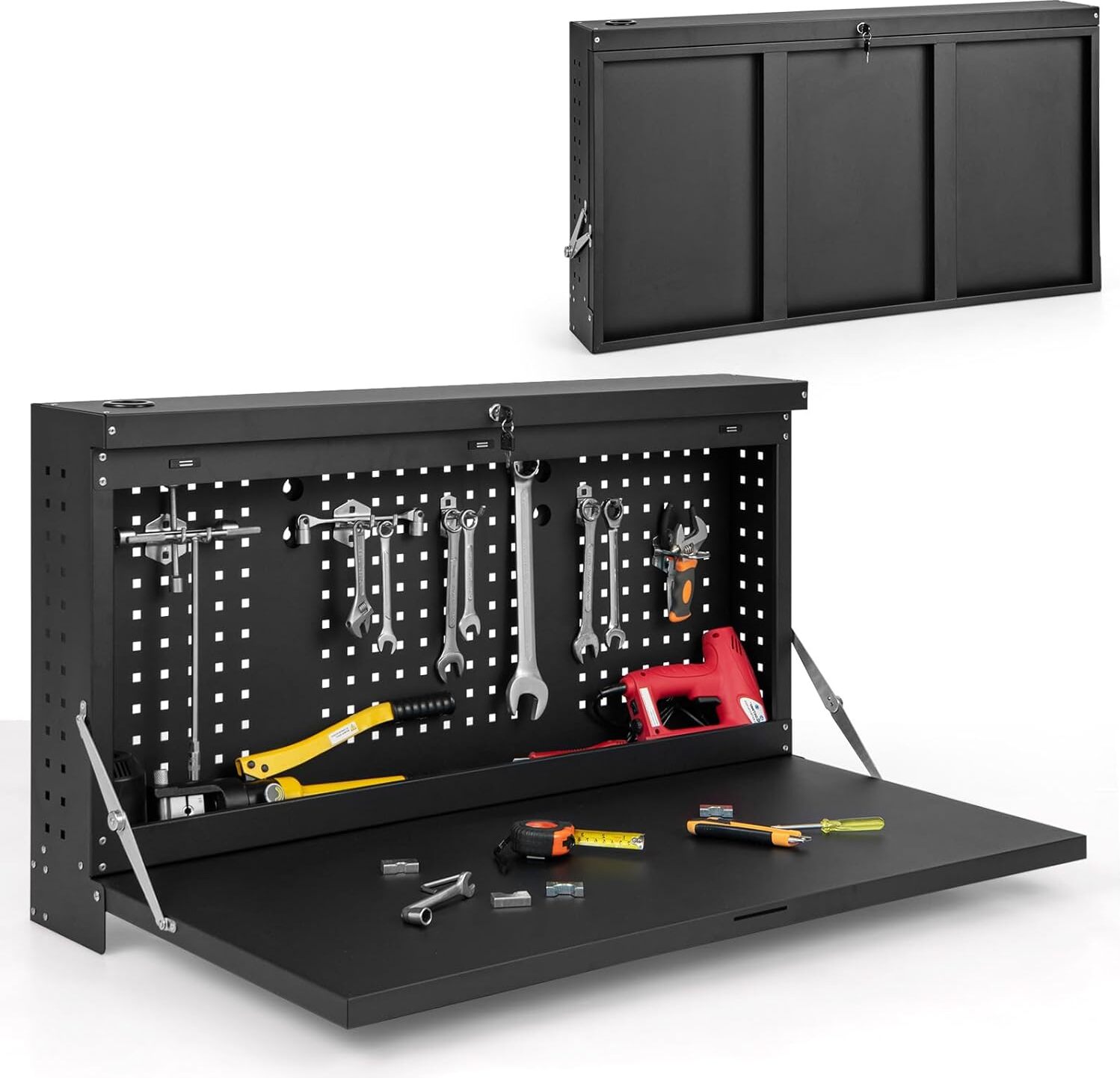 6-tlg. Gerätehalter Set Aus Stahl - Wandhalterung Für Werkzeuge & Gartengeräte