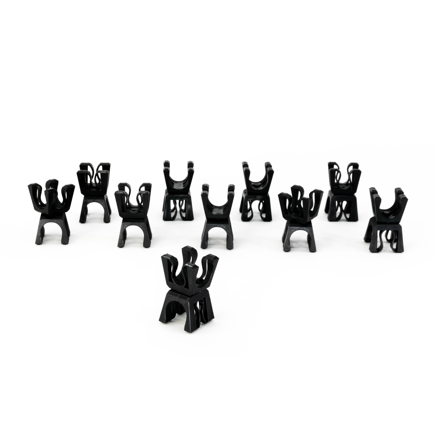 Kawanyo 10 Verbindungsclips f. Koordinationsstangen u. Flachreifen - schwarz