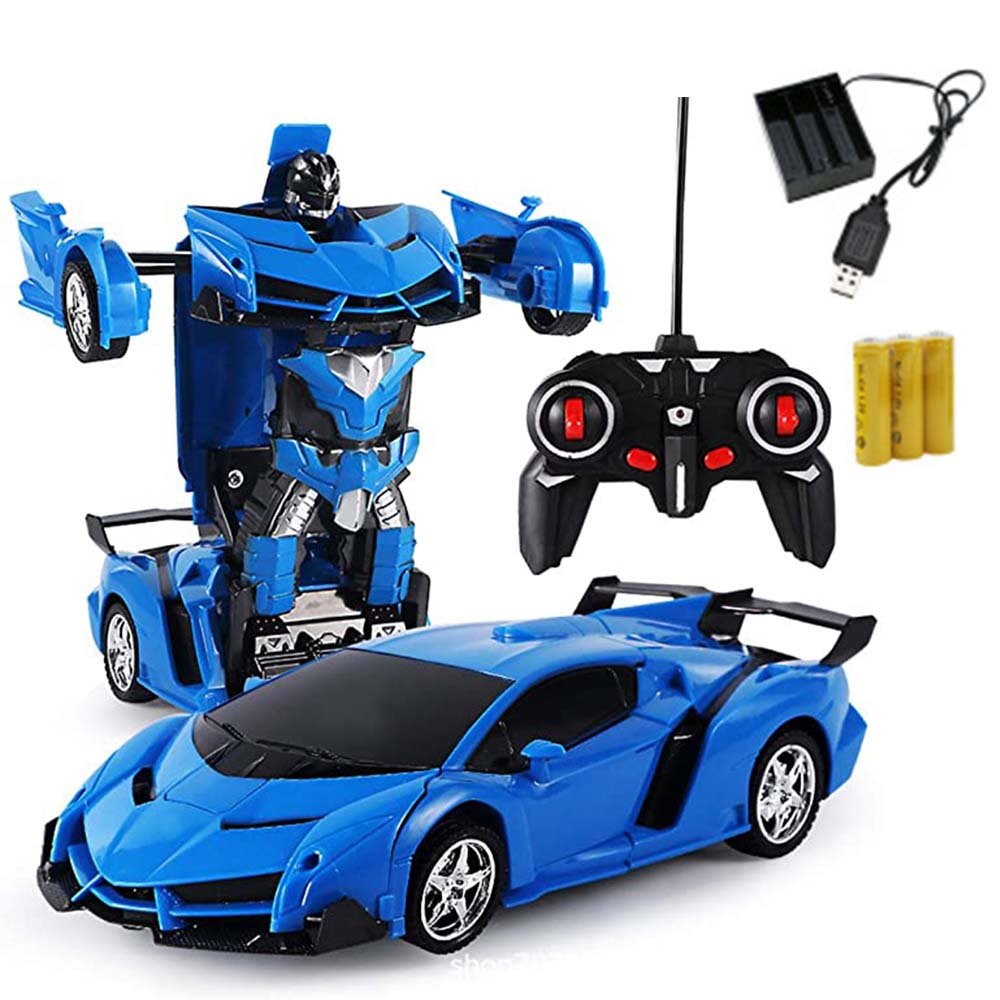 1 18 Roboterauto Elektrisch Fernbedienung Transformator Auto Spielzeug EIN Knopf Wird zum Roboter hohe Energie Stunt RC Car Weihnachten Spielzeug Geschenke für Kinder Kleinkinder Jungen