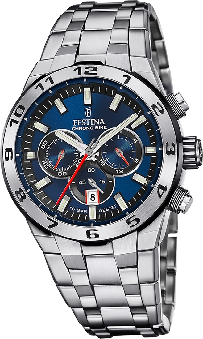Pánske hodinky Festina z ušľachtilej ocele strieborné Náramkové hodinky Festina Chrono Bike D2UF20670/1