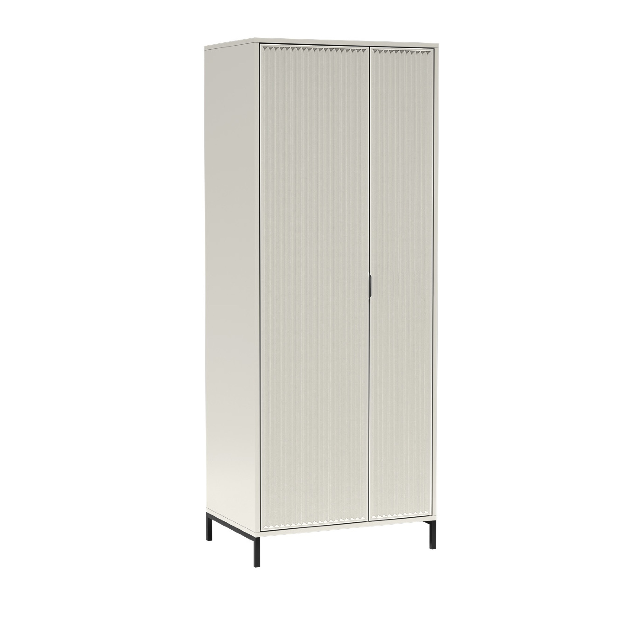 AX LIVING Kleidung Schrank Berlinette 11 beige Kleiderschrank 80 cm N0862