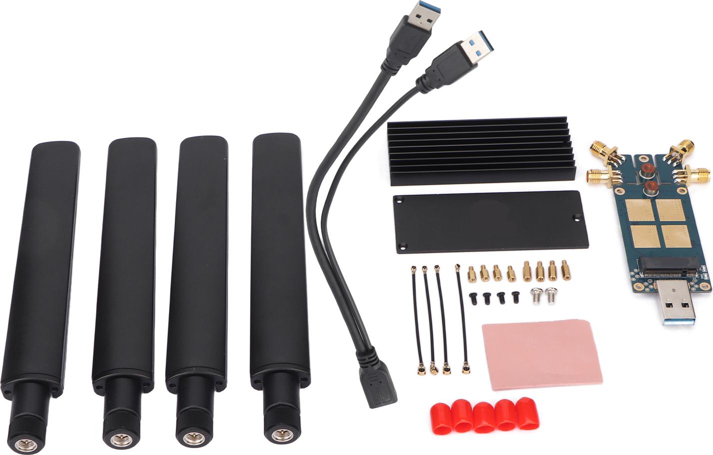 Garosa M.2 zu USB Adapter mit SIM Karten Slot 4 Antenne Unterstützt 3G 4G 5G Wärmeableitung M.2 zu USB Adapter für PC