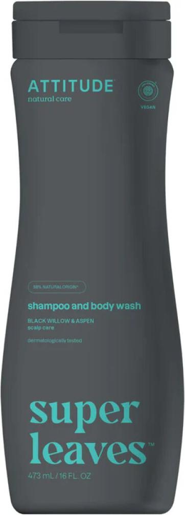 Attitude One 2-in-1 Shampoo und Duschgel für Männer Super Leaves ATTITUDE DN6353