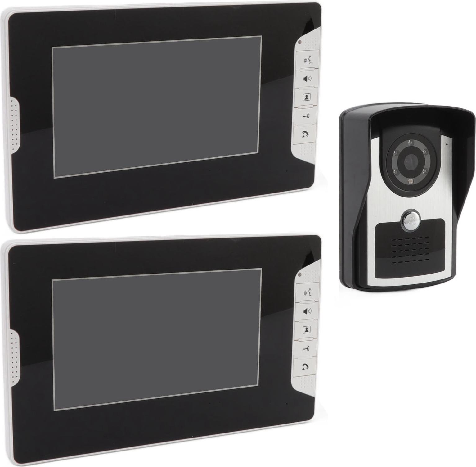 Cocosity Video-Gegensprechanlage Türklingel Smart Dual Monitor elektronische Türklingel 16 Glocken Nachtsicht-Infrarot-Kamera für Haus