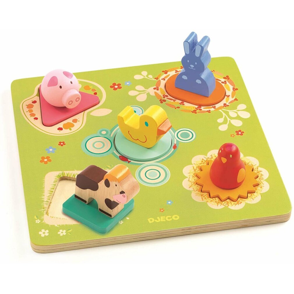 DJECO Holzpuzzle Kaenka und Freunde 5 Teile