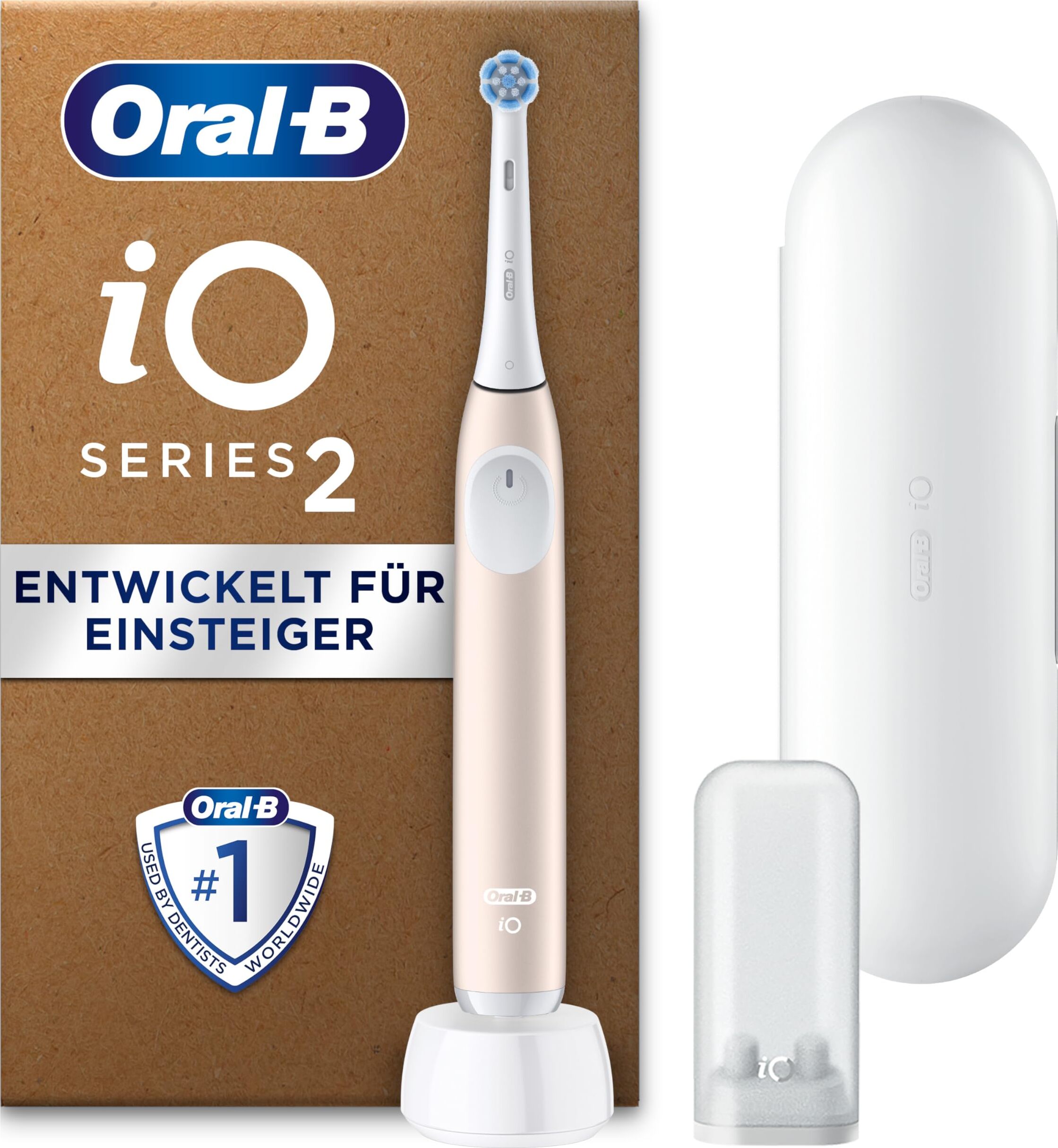 Braun Oral-B Oral-B iO 2 Elektrische Zahnbürste Soft Pink 1 Zahnbürstenkopf Zahnbürstenetui