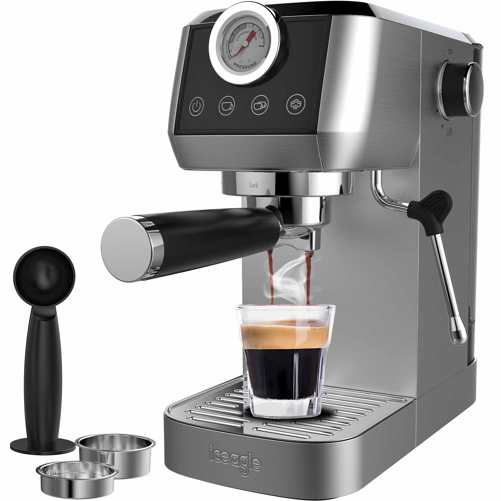 Poloautomatický kávovar CM1665B 1350W, 20 barov espresso, 1,3 l nádrž na vodu
