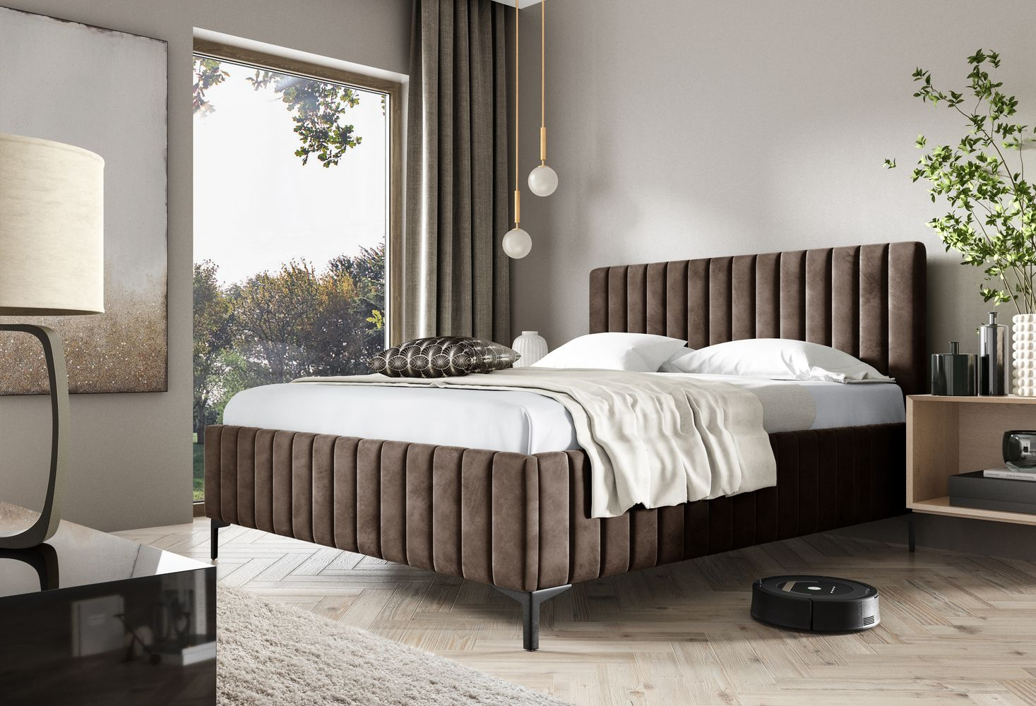 Manželská posteľ 140x200 EGONA - hnedá