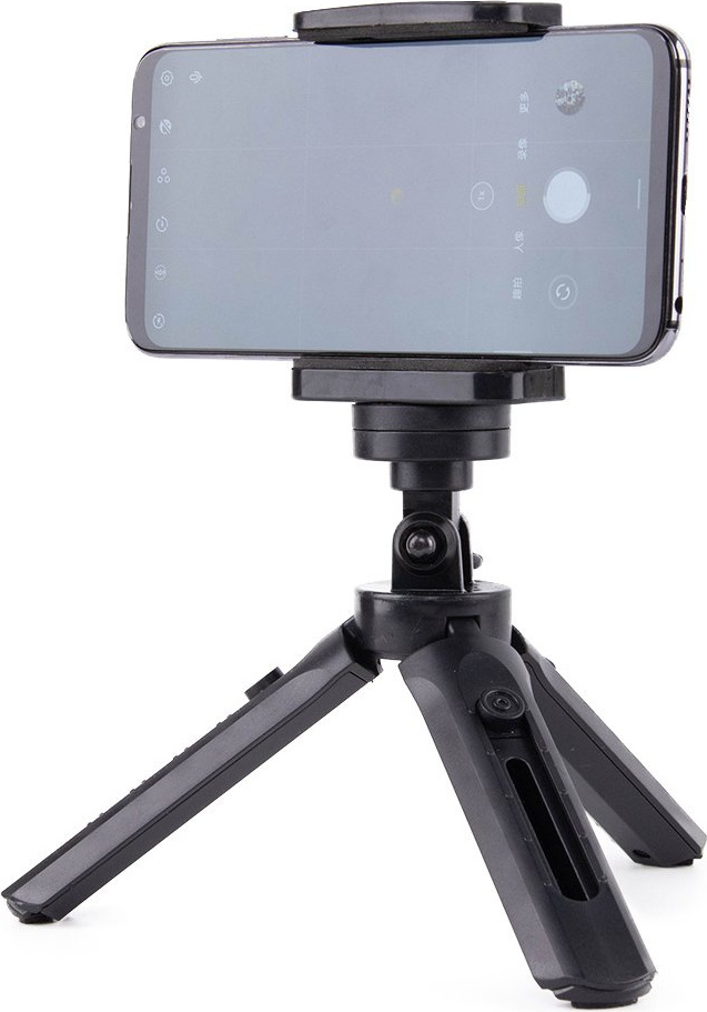 Statív s držiakom na mobilný telefón / Selfie tyč / GoPro - Čierna KP31106