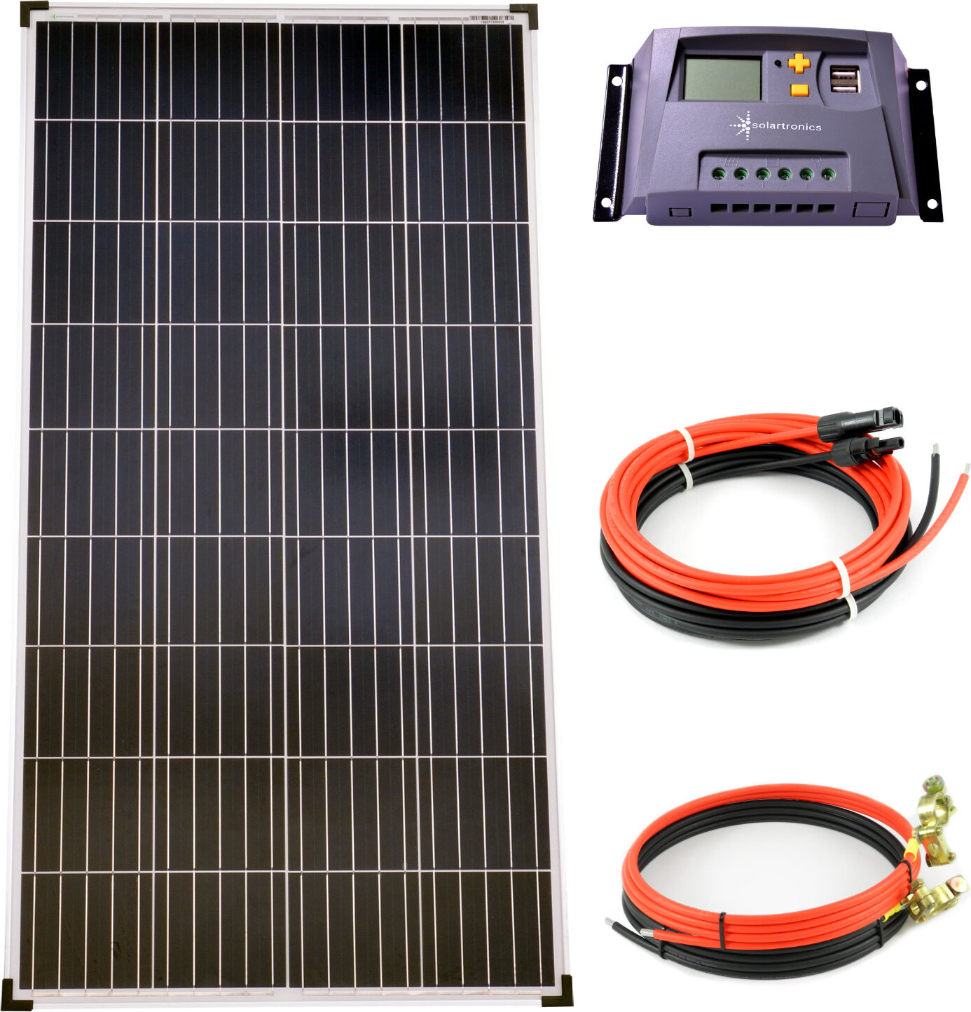 solartronics Solar Set 12V 130 Watt Poly Solarpanel Solarkabel Laderegler Solaranlage PV