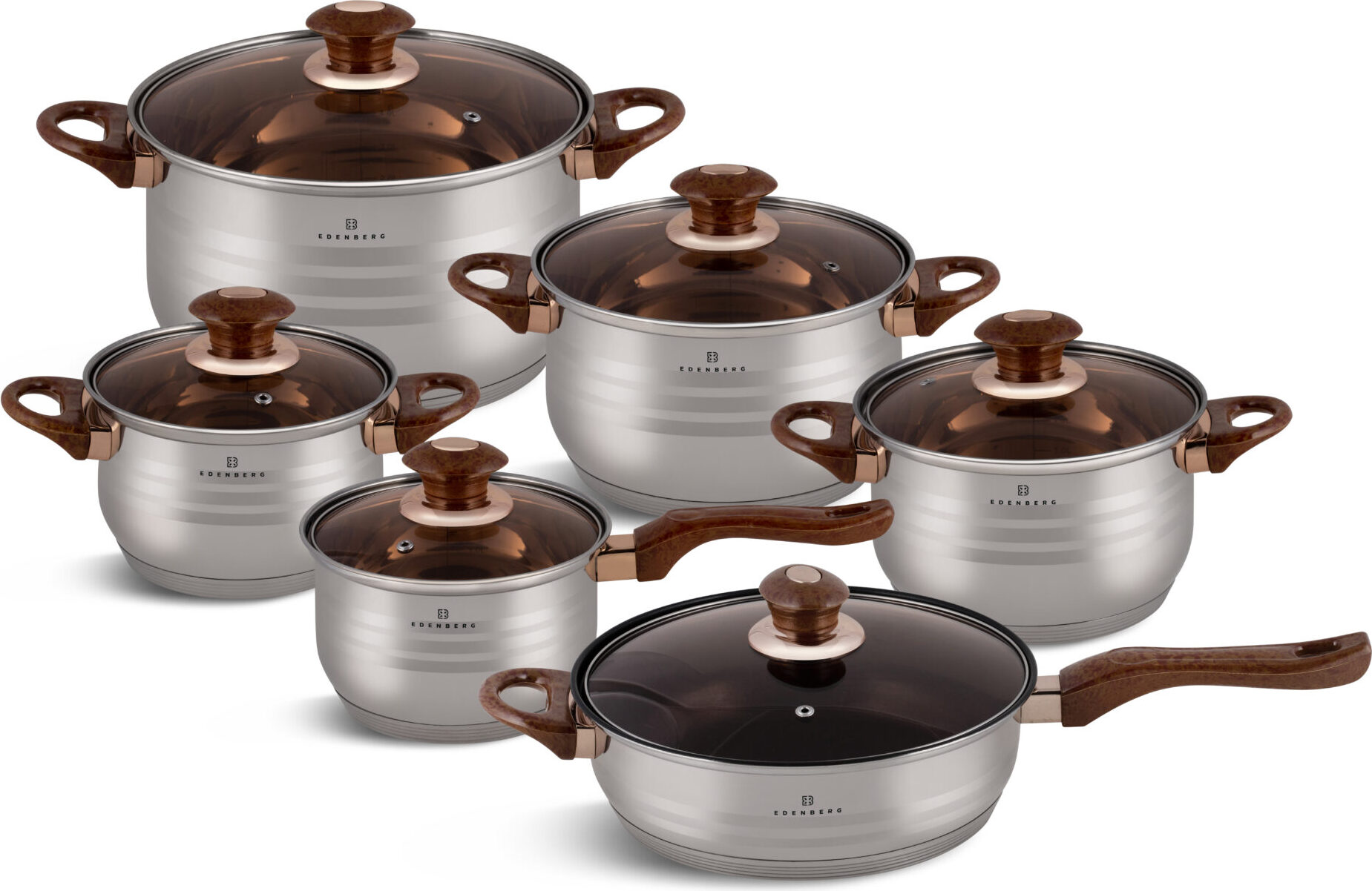 Set Batteria di Pentole Composizione 47 pezzi - Batteria Pentole BAVARIA 12 Pezz